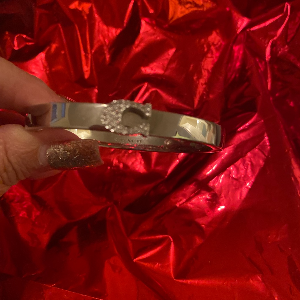 Coach Silver Bracelet With Crystal Accents 75$